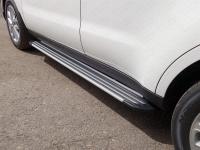 Chevrolet TrailBlazer (13–15) Пороги алюминиевые 'Slim Line Silver' 1820 мм