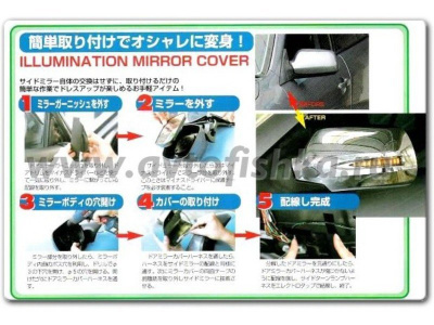 Honda CR-V II (02-06) накладки на боковые зеркала хромированные, со светодиодными поворотниками, комплект 2 шт.